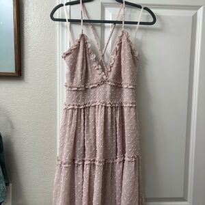 Elegant Pink Ruffle Dress